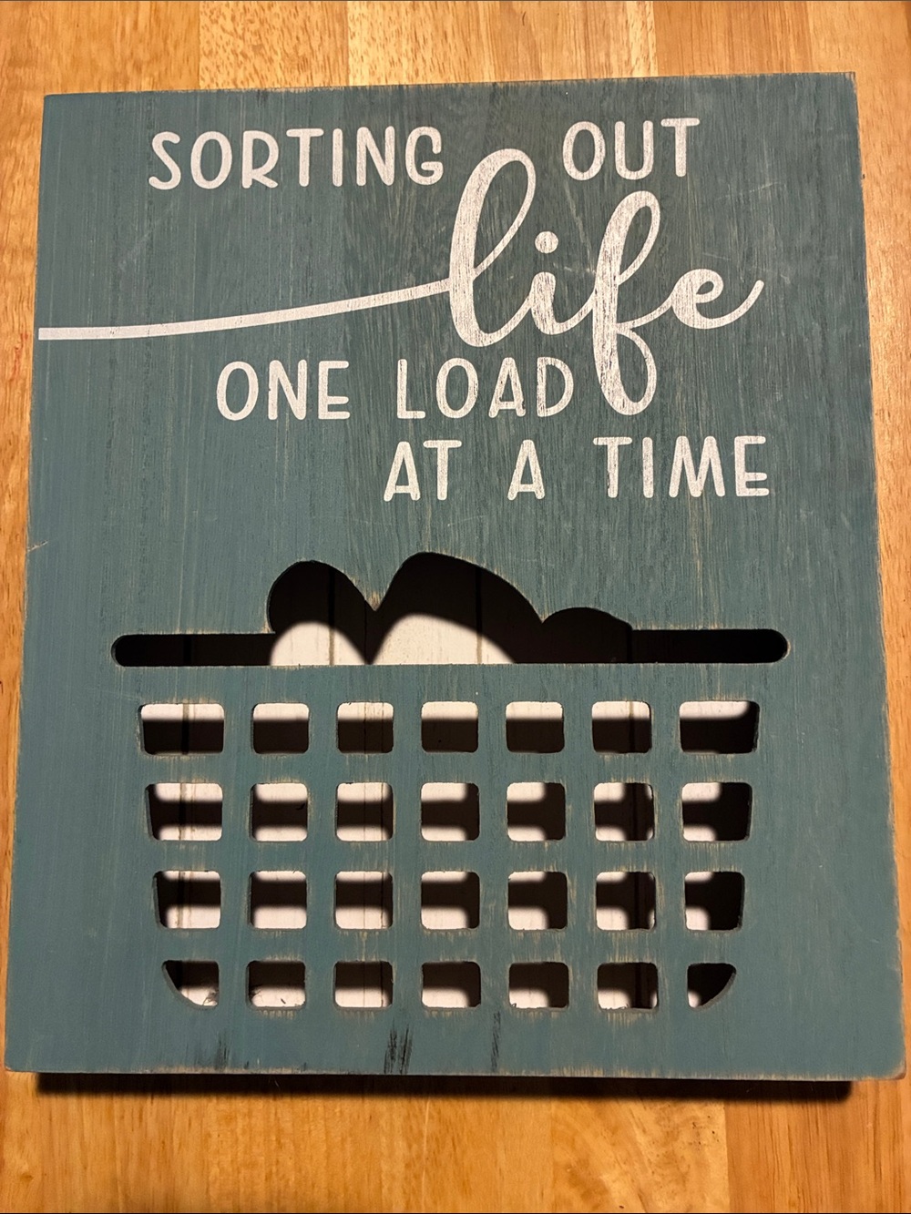 Teal Laundry Wall Sign – Sorting Out Life One Load at a Time